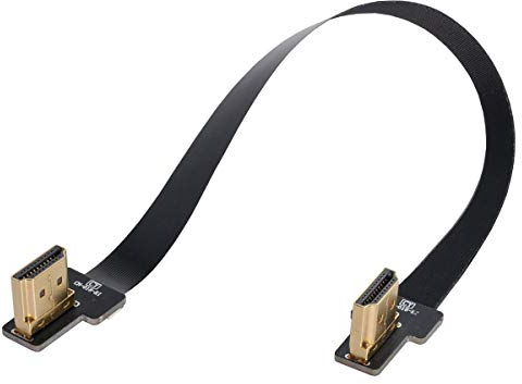 xiwai CYFPV Dual 90 Grad Links abgewinkelt HDMI Typ A Stecker auf Stecker HDTV FPC Flachkabel für FPV HDTV Multicopter Luftaufnahmen (0,1M)