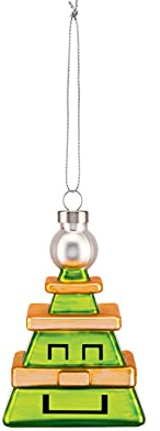 Alessi Cubik Tree GJ02 4 - Weihnachtsdekoration aus Design Vintage, Abbildung eines Weihnachtsbaums, aus Glas Gepufft Mano verziert, Grün