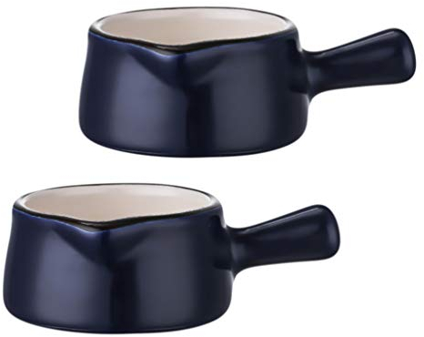 DOITOOL 2pcs Sauce Dishes Ceramic Small Dipping Sauce Dish Mini Ramekins with Handle Grip for Soy Sauce Ketchup and Seasoning 50ml Black