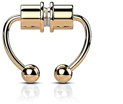 eeddoo Fake Septum-Piercing aus Edelstahl Rosegold mit Magnet