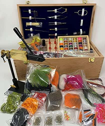 FLYCAST - Deluxe Fly Tying Kit - Rotary Vice & Materials