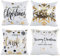 GYISANA 4er Set Dekorativ Kissenbezug Baumwolle Leinen Kissenhülle Dekokissen Sofakissen für Couch, Auto, Schlafzimmer 45x45 cm (Weiß Weihnachten)