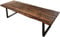 SAM Esstisch 260x100 cm Ramon, recyceltes Altholz, massiver Esszimmertisch mit Rough Wood Platte 50 mm (25+25 mm aufgedoppelt), Holztisch mit U-Metallgestell Schwarz