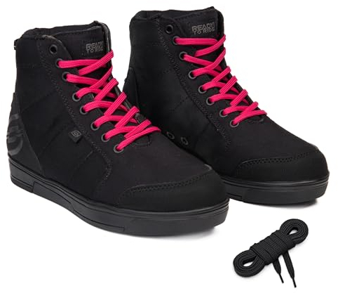 OZONE MOTO Town Motorradstiefel Damen und Herren | Textil | Verstärkte Knöchel, Fersen und Zehen | Verstärkte und Rutschfeste Sohle | Belüftung | Reflektierende Elemente
