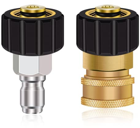 iMeistek Pressure Washer Adapter Set, M22 14mm to 3/8 Inch Quick Connect Kit for Pressure Washer Gun or Power Washer Hose, 5000 PSI