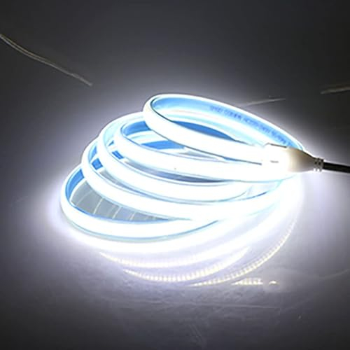 pcning 220V 230V COB LED Streifen 5M Super hell IP67 Wasserdicht Strip Kaltesweiss fur drauben drinnen (Kaltes Weiss, 5)
