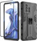 Btstring Hülle kompatibel mit Xiaomi 11T /Xiaomi 11T Pro 5G mit Schutzfolie, Militär Standard Cover Case Standfunktion Handy Hüllen Schwarz