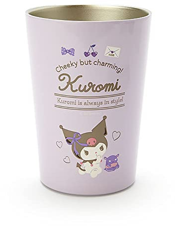 Sanrio 125229 Sanrio - Vaso de acero inoxidable, 400 ml, morado, cromo al vacío, personaje