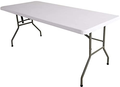 RRNAR Gartentischdecke Tischdecke Camping Picknick mit Gummizug Garten Balkon Terrasse Tischdecke für Esstisch Zuhause Hochzeit Festival,Weiß,60cm