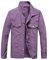 PRIJOUHE Giacca in jeans da uomo, casual, vestibilità larga, con bottoni, in denim, con diversi colori, Viola, XXX-Large