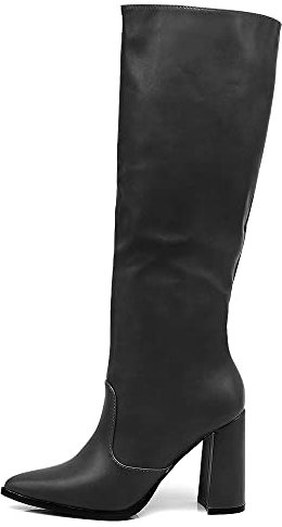 IF FASHION Stivali Alti A Punta Con Tacco Alto Da Donna 8056 Nero N.36