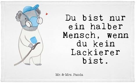 Mr. & Mrs. Panda Gäste Handtuch Lackierer Herz - Geschenk, Reisehandtuch, Frottier, Sport Handtuch, Kinder Handtuch, Lackierermeister, Rente,