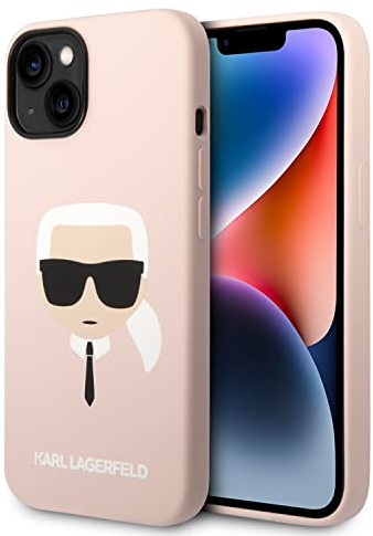 Karl Lagerfeld KLHMP14MSLKHLP Hülle für iPhone 14 Plus 6,7 hardcase Hell-Pink Silicone Karl`s Head