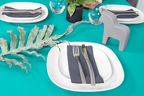 NIBLO Tischdecke Tischläufer Tischtuch Tischwäsche Tischdekoration Tafeltuch (Türkis, Tischdecke - 120 x 120 cm)