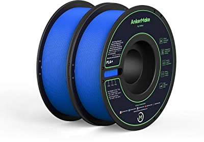AnkerMake PLA+ 3D Druckfilament, AnkerMake Original Filament, 2er-Pack, 1kg, Robustes weiches Material, Hohe Klebekraft, Für schnelles Drucken geeignet (Blau)