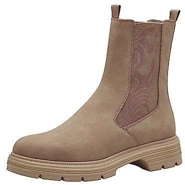 Tamaris Botines Chelsea Veganos para Mujer, Camello, 38 EU