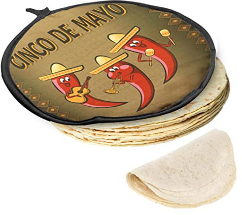 Caneem Tortilla Warmer Pouch | 12 Inch Tortilla Insulated Pouch - Insulated Mexican Tortilla Microwave Bag for Corn, Flour Taco, Burrito, Quesadilla, Bread, Roti
