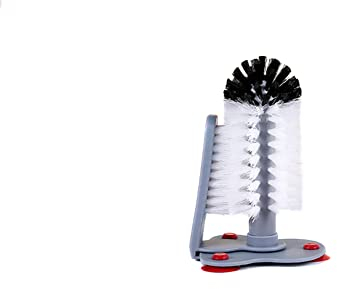 JAWSEU Lave-Verres avec Base À Ventouse Brosse De Nettoyage Brosse à Verre Brosse à Poils Double Face Brosse à Vaisselle Lave-gobelets en Verre pour Outils de Maison D'évier de Cuisine de Bar