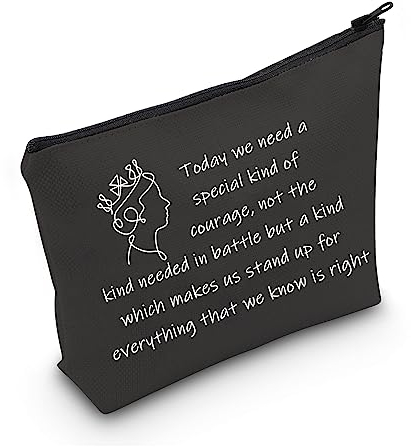 CYTING Kosmetiktasche mit inspirierendem Zitat, Queen Elizabeth II, Make-up-Tasche, Queen, Gedenkgeschenk, Queen Inspirational Black, Wasserdichte Multifunktions-Geldbörse mit Reißverschluss
