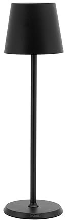 Securit Cordless Water Resistant Table Lamp (Feline) dimmable with Integrated LED and Battery, inc Quick Connect Magnetic Charging Cable (Black)