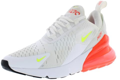 NIKE Zapatos Air Max 270 Mujer, Blanco/Volt-bright Crimson, 40.5 EU