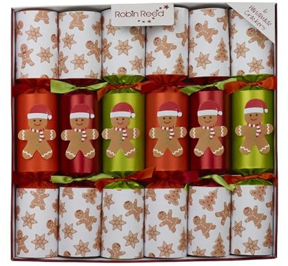 Set of 6 Racing Gingerbread Men Christmas Crackers