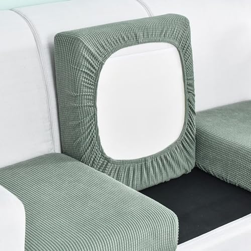 VFDC Sofa Überzug, Stretch Sofaschoner, rutschfest Couch Überzug, Granulat Tartan Sofabezug, Hoch Elastischer Sofa Cover, Grün 2, Chaiselongue
