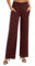 EXCHIC Damen Leichtgewicht Elastisch Hohe Taille Hose Casual Weite Bein Dehnbar Lounge Hosen mit Taschen (S, Weinrot)