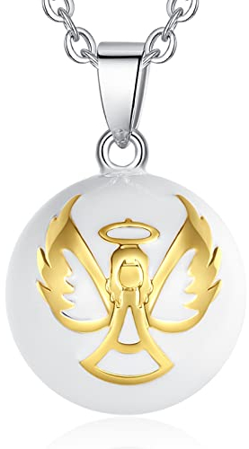 AEONSLOVE Bola Klangkugel Schwangerschaft Schwangerschaftsbola mit Kette Schutzengel Schwanger Schmuck Geschenke für Werdende Mutter Schwangere Frauen (Goldene)