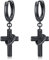 Schwarzes Kreuz Hoop Ohrringe Sterling Silber Kreuz Hoop Ohrringe Huggie Cross Dangle Unisex Ohrringe für Männer Frauen