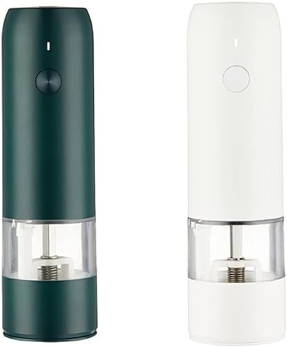 MFYHMY Molinillo de pimienta y sal eléctrico, molinillo de especias con carga USB, molinillo de pimienta con aspereza ajustable, herramientas de cocina, 2 uds.