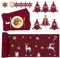 Sottopiatti Natalizi Rossi Set Con Runner Tavolo 150x40cm, 6 Sottobicchieri Natale, 6 Tovagliette Lavabili, 6 Borsa Per Bosate, Tovaglietta Natalizie Feltro Decor Della Tavola MatrimoniFesta