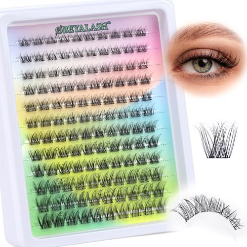 Obeyalash Cils Individuels Extension Cils Faux Cils Individuel D Curl Extension De Cils Cluster Lashes 120pcs Lash Clusters Cils a Cils Extension 8-14mix Cils a Cils DIY Eyelash Extensions (SNR028)