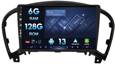 MISONDA Autoradio Android per Nissan Juke 2010-2014 - GPS 6G+128GB - Telecamera posteriore + MICROFONO - IPS da 9 pollici - SUPPORTA DAB/Controllo del volante/WiFi/Bluetooth/Mirrorlink/Carplay/USB/RDS