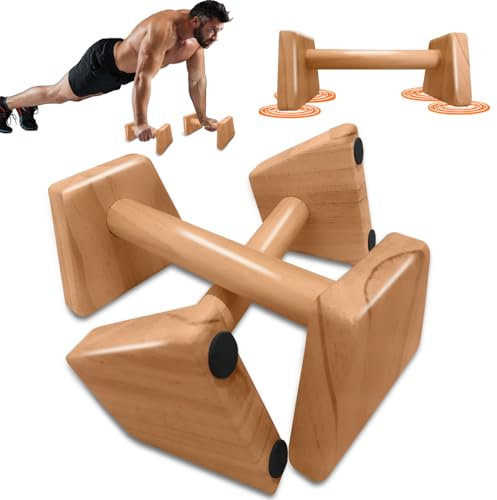 2× Liegestützgriffe aus Holz – Push-Up Bars & Parallettes für Calisthenics, Handstand & Krafttraining | Ergonomisch, Rutschfest, Gelenkschonend & Kompakt für Zuhause & unterwegs