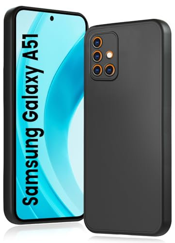 HuwaiH Handyhülle für Samsung Galaxy a51 Hülle, Upgraded Kameraschutz, Anti-Schock Schutzhülle, Unterstützt kabelloses Laden, Antikratzer Anti-Fingerabdruck Schwarz TPU Hülle für Samsung a51