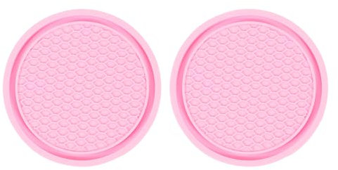 sourcing map 2pcs Car Cup Coasters Universal PVC Car Cup Mats Non-Slip Cup Holder Insert Coasters Car Interior Accessories, Pink
