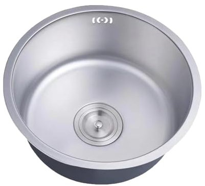 Fregadero de cocina de un solo tazón de acero inoxidable, fregadero de cocina de esquina redonda, fregadero de cocina de 8 tamaños, fregadero de cocina plateado, fregadero de cocina bajo encimera, f