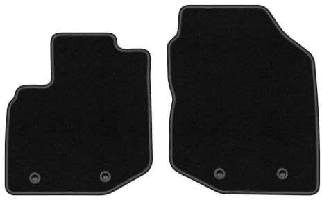 Velours-Fußmatten vorne passend für Honda Jazz III 2008-2011, Schwarz | passend für Schrägheck; dünner Velours-Teppich (Polypropylen), ca. 4 mm; rutschfest, ovale Befestigungen (Typ HND)
