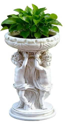 Fioriera Pots – 17 x 19,5 x 29,5 cm in resina, statuina d'angelo, Yard Garden Lawn Retro Vintage contenitore | Piante decorative da terrazza all'aperto per balcone, camera da letto, soggiorno