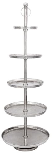 Moderne Etagere Annika handgefertigt aus Aluminium in Silber 180 cm