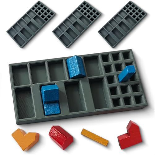STEKIS Organizer für Siedler Holz-Spielfiguren – Basisspiel | 4 Stück in Dunkelgrau, passend fürs Basisspiel, Made in Germany.