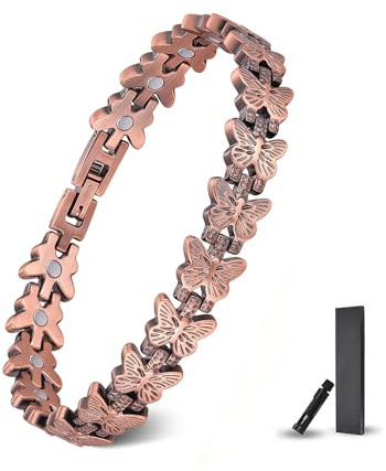 Xanthelle Pulsera de Cobre para Mujeres, Pulsera Magnética, Pulsera de Cobre Ajustable con Fuerte Magnetismo, Joya Regalo para Mujeres