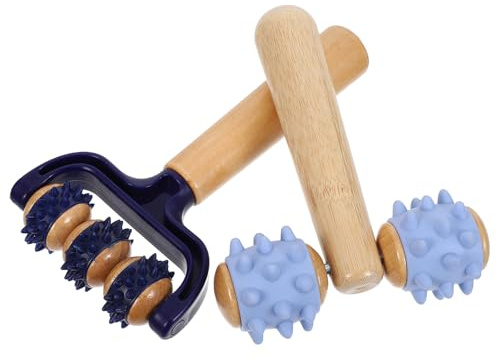 UKCOCO 2pcs Wooden Massage Roller for Leg Arm Foot Back Body Rolling Pin Manual Massage Tool for Home Office Yoga Gym Use