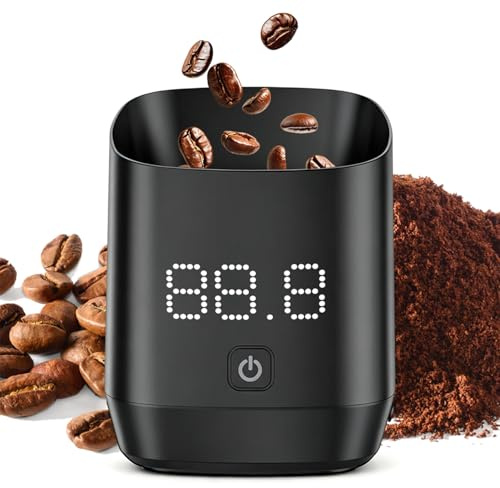 Digitale Kaffeewaage 0,1g mit Timer & LED-Display, Wiederaufladbar | für Barista & Kaffeeliebhaber, Präzisionswaage Gilt für Kaffee, Tee, Kräuter & Gewürze (Schwarz)