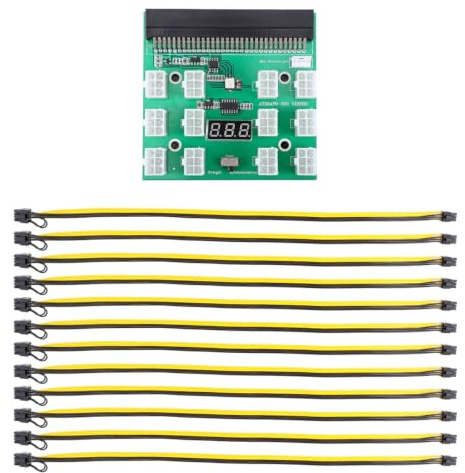 ABOOFAN Server Netzteil Gpu Board Adapter mit 6 pin Grafikkarten Stromkabel aus Verzinntem Kupfer für Stabile Stromversorgung und Einfache Installation im Mining Einsatz