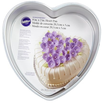 Wilton Decorator Preferred Heart Shaped Cake Pan, 8-In. Baking Pan for Lovely Cakes, Aluminum