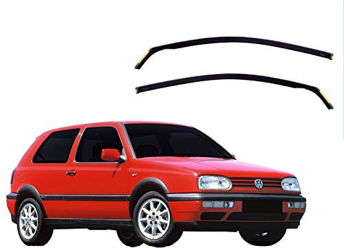 J&J AUTOMOTIVE | Windabweiser Passend Für Golf 3, 3-Türer 1991-1998, Heko Regenabweiser, Getönt, Set 2-Teilig, Vorne, Aerodynamisch