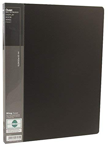 Pentel DCF442A Recycology Präsentationsmappe Wing aus 50% recyceltem PP, A4, 20 Taschen, schwarz