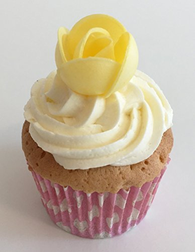 Wunderschöne essbare Kuchendekorationen- 12 Gelb Rosen / 12 Edible Yellow Roses